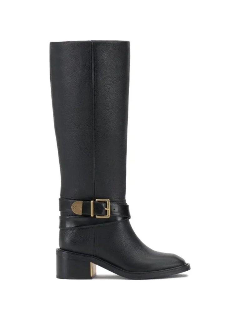 New Vince Camuto Gini Knee High Boots Riding Y2k Black Leather Womens 8 Wide Xc